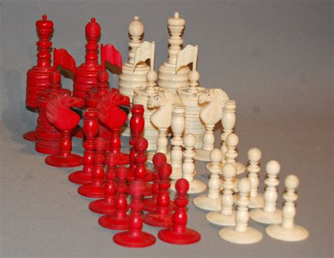 19th Century Turned & Carved Ivory Chess Set - LA56930 | LoveAntiques.com