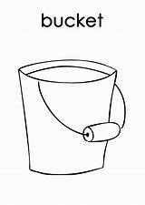 Bucket Coloring Clipart Beach Drawing Printable Pail Template Pages  sketch template