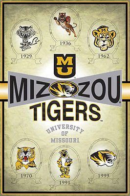 Amazing MIZZOU TIGERS University of Missouri Historic Team Logos Premium Poster | Missouri ...