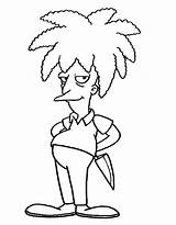 Sideshow Bob Coloring Page Free Printable PDF sketch template
