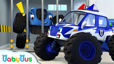 Monster Police Car Song | Police Cartoon | Nursery Rhymes | Kids Songs | Color Song | BabyBus ...