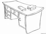 Table Desk Coloring Page » Turkau sketch template