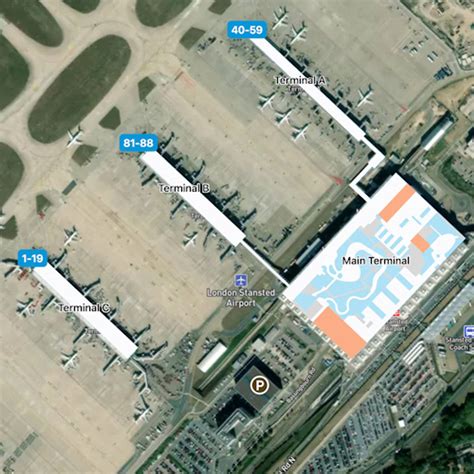 London Stansted Airport STN Main Terminal Map