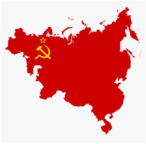 Flag Map Of Communist Influence In Europe & Asia - Soviet Union Flag ...