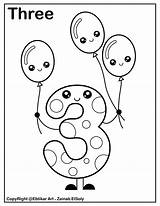 Coloring Number 3 Worksheets sketch template