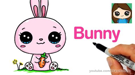 How to Draw a Cartoon Bunny Rabbit Easy | Bunny drawing, Cute drawings, Cartoon bunny