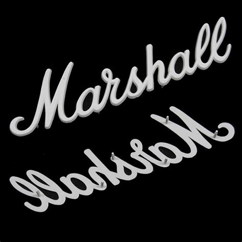 Genuine Marshall Logo, White Plastic - Large (about 11" | Reverb