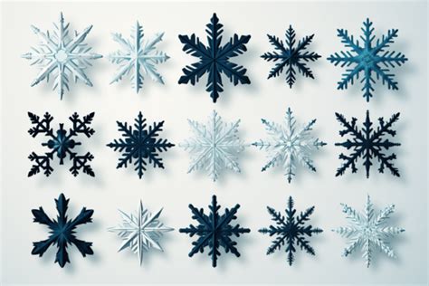 Set of Blue Paper Snowflakes Graphic by saydurf · Creative Fabrica