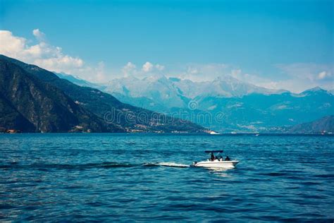 Lake Como in Italy. Natural Landscape with Mountains and Blue Lake Stock Photo - Image of blue ...