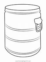 Old Barrel Coloring Page  Pages Everyday Objects Printable sketch template