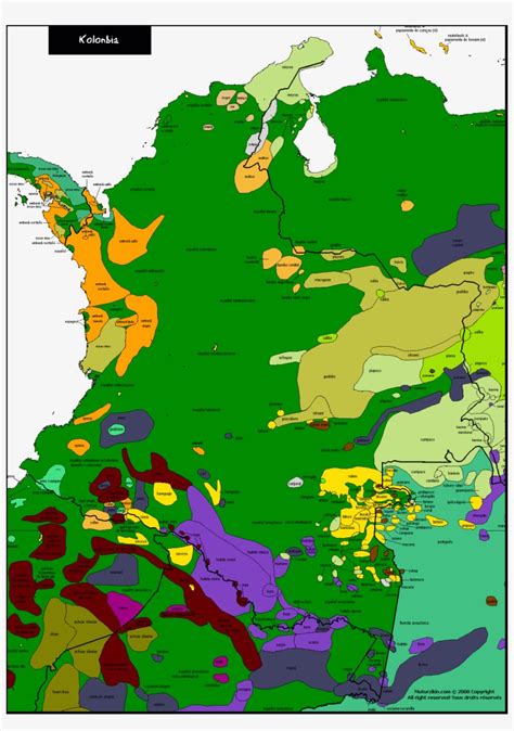 Linguistic Map Of Colombia - 1353x1859 PNG Download - PNGkit