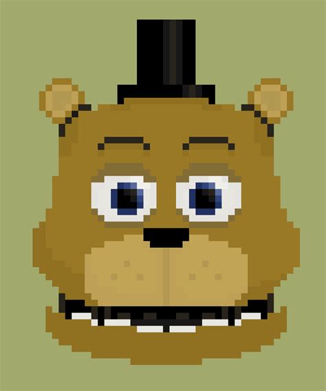 Freddy fazbear head pixel art