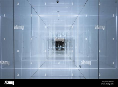 Shanghai Renaissance SOHO Glass Mirror Reflection Tunnel Stock Photo ...