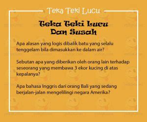 Kumpulan Teka Teki Lucu dan Susah - YEDEPE.COM