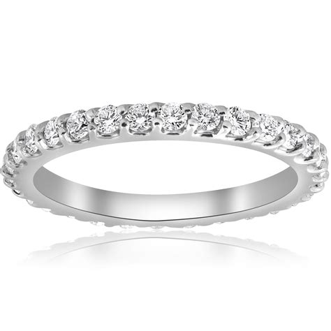 7/8ct Diamond Eternity Ring 14K White Gold Womens Stackable Wedding Band - Walmart.com