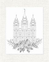 PRINTABLE Salt Lake City Utah LDS Temple Coloring Page  PDF Digital sketch template