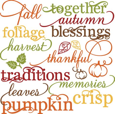 Fall Words Set SVG autumn svg file svg files for scrapbooking cute ...