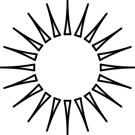 Round black sun with rays, illustration, vector on white background ...