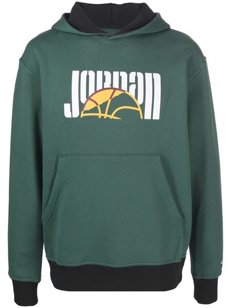 Nike Jordan Logo-print Hoodie In Green | ModeSens