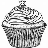 Cupcake Or Muffin Coloring Page · Creative Fabrica sketch template