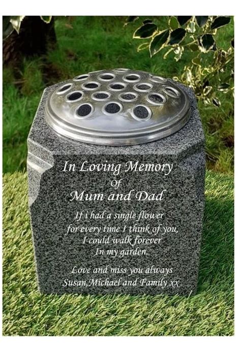 Personalised Granite Memorial Vase Grave rosebowl Flower Cemetery Grave Vase | Memorial vase ...