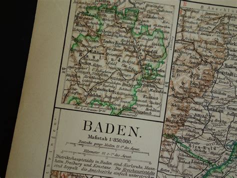 Old Map of Baden Province Germany 1906 Original Vintage Poster | Etsy ...