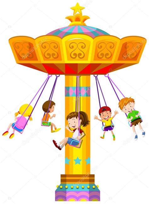 Children swinging in circle Stock Vector Image by ©blueringmedia #91023758