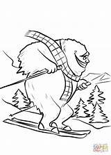 Yeti On Ski Slope coloring page  Free Printable Coloring Pages sketch template