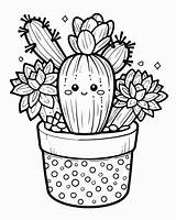 Cactus Coloring Page Pages Download And Print sketch template