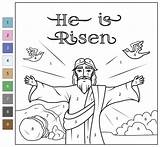 Color By Number He Is Risen coloring Page  Free Printable Coloring Pages sketch template