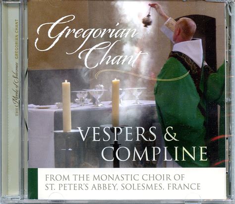 Vespers and Compline Gregorian Chant CD | Sacred Music | St. Mary's ...