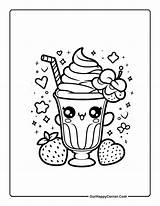 Kawaii Sweet Treats Coloring Pages Free Printable  Our Happy Corner sketch template