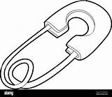 Safety Pin Coloring Page sketch template