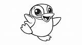 Learning Friends Penguin Coloring Printable sketch template