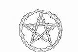 Magic Pentagram With Twigs Coloring Page SVG Cut  By Creative sketch template