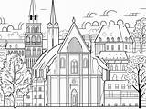 Lithuanian Architecture Coloring Pages  Page sketch template