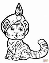 Cute Tiger In Turban coloring page  Free Printable Coloring Pages sketch template