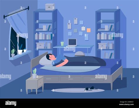 Sleeping teen girl in bed Stock Vector Images - Alamy