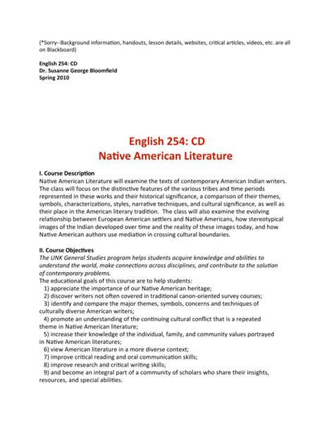 Native American Literature - Western Literature Association