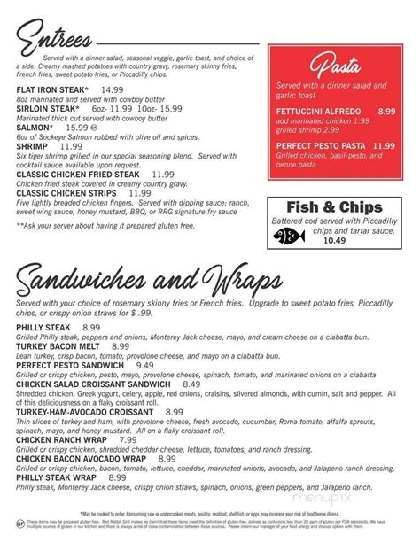 Menu of Red Rabbit Grill in Rexburg, ID 83440