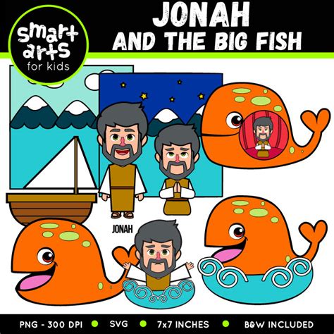 Jonah And The Big Fish Clip Art - Educational Clip Arts and Bible Stories