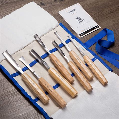 SCHAAF Full Size Wood Carving Tools, Set of 7 | for Beginners, Hobbyis ...