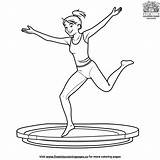 Bouncing Gymnast On The Trampoline Coloring Pages sketch template