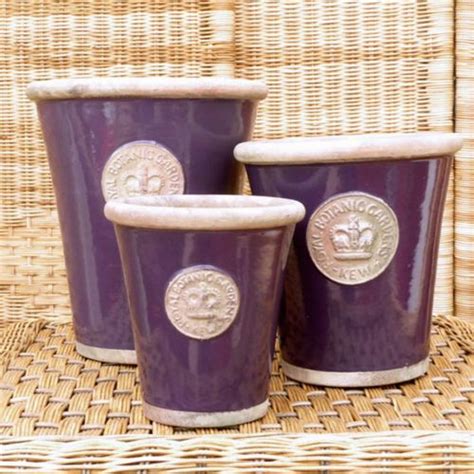 Purple ceramic plant pots