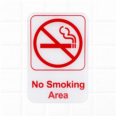Buy No Smoking Area Sign - Red and White, 9 x 6-Inches Fire Exit/Fire Safety Signs by Tezzorio ...