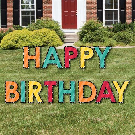 Big Dot of Happiness Colorful Happy Birthday - Yard Sign Outdoor Lawn ...