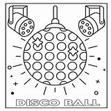 Disco Ball Coloring Page  Sheet January sketch template