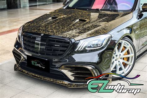 Forged Gloss Black Gold Carbon Fiber Vinyl Wrap – EzAuto Wrap