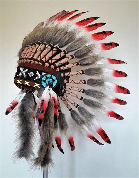 X20 - Three colors Red Chief Feather Headdress /native american Style – theworldoffeathers