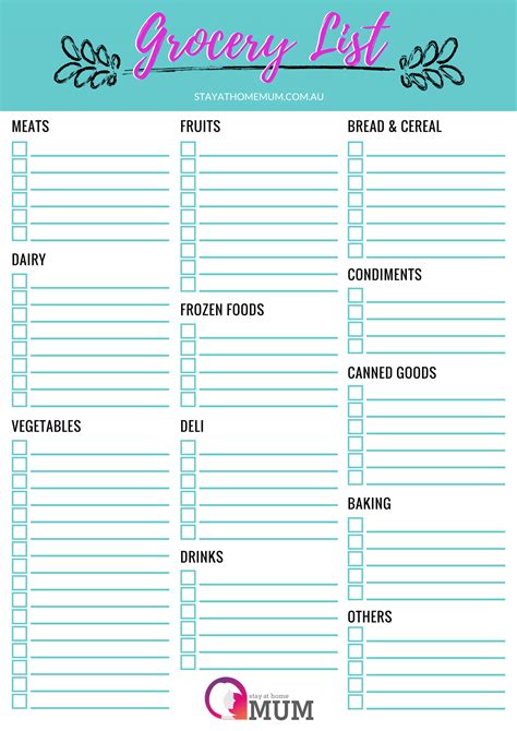 Printable Shopping List Template Free - Printable Templates